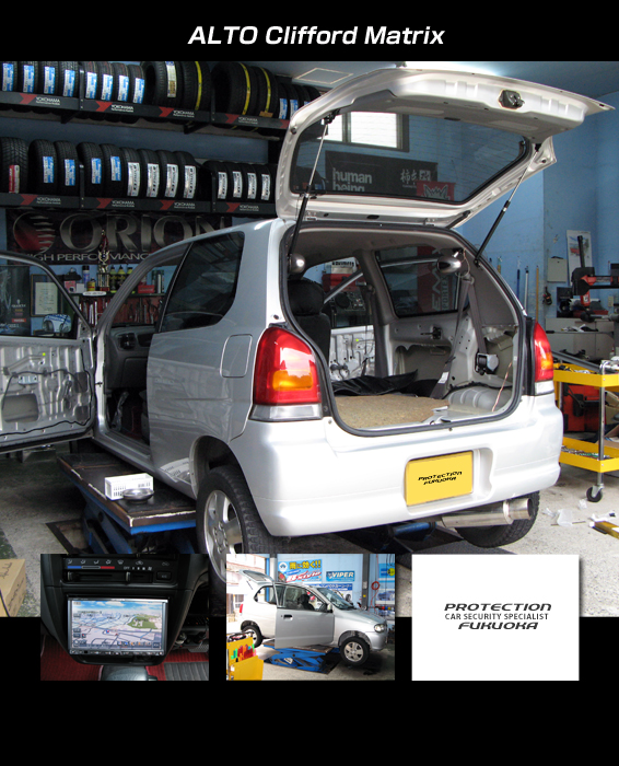 SUZUKI ALTO �y�����ԋK�i�����Ƌ��Ƀt�����f���`�F���W���啝�Ɏԗ����\�����サ�����f���ŋߑ�y�����Ԃ̑�\���f���B�R����悭�������f���Ɣ�r���Ă��G�R�J�[�ƌ����܂��B�I�[�i�[�͗��֐������コ���邽��CARROZZERIA�i�r�𓋍ځA���������̈��Ԃ��ԗ��r�炵�܂�������邽��Clifford Matrix���C���X�g�[���v���܂����B
